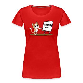Wasn't Me - Frauen Premium Bio T-Shirt - Rot - Vorne - Mia (176cm)