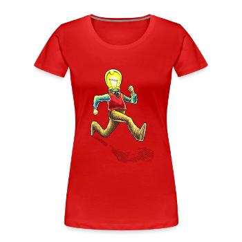 BULB MAN - T-shirt bio Premium Femme - rouge - Devant - Mia (176cm)