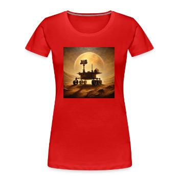 Rover auf Mars: Die Entdeckung beginnt - Frauen Premium Bio T-Shirt - Rot - Vorne - Mia (176cm)