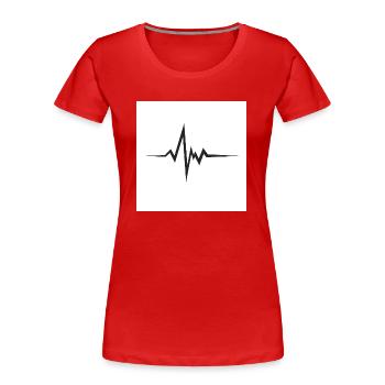 Im Takt des Herzens - Puls der Emotionen - Frauen Premium Bio T-Shirt - Rot - Vorne - Mia (176cm)