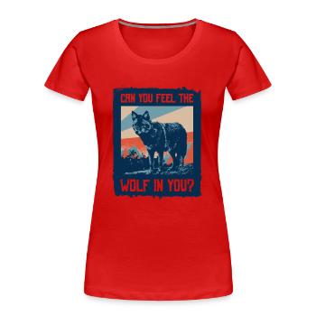 Loup loup - T-shirt bio Premium Femme - rouge - Devant - Mia (176cm)