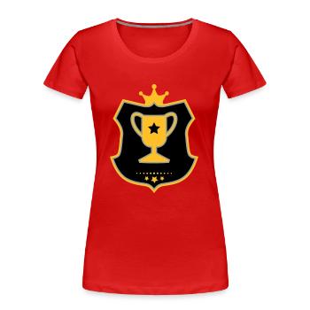 Pokal - Frauen Premium Bio T-Shirt - Rot - Vorne - Mia (176cm)