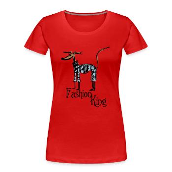 fashion king - Frauen Premium Bio T-Shirt - Rot - Vorne - Mia (176cm)
