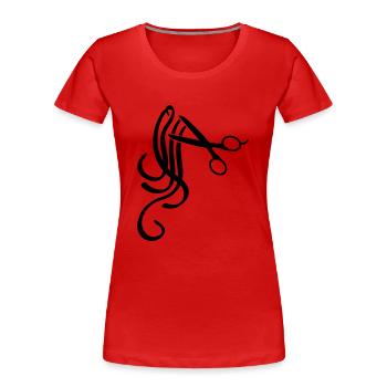 haircut_f1 - T-shirt bio Premium Femme - rouge - Devant - Mia (176cm)