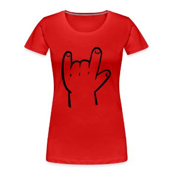Baby rock hand - Frauen Premium Bio T-Shirt - Rot - Vorne - Mia (176cm)