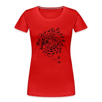 Abyssal Zone - Frauen Premium Bio T-Shirt - Rot - Vorne - Mia (176cm)