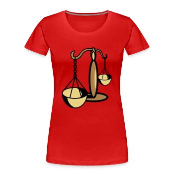 Waage Horoskop sternzeichen - Frauen Premium Bio T-Shirt - Rot - Vorne - Mia (176cm)
