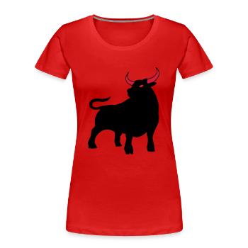 stier_02 - Women's Premium Organic T-Shirt - red - Front - Mia (176cm)