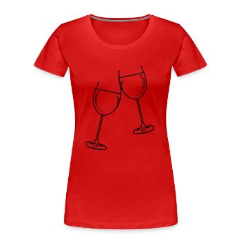 sekt wein glas - Frauen Premium Bio T-Shirt - Rot - Vorne - Mia (176cm)