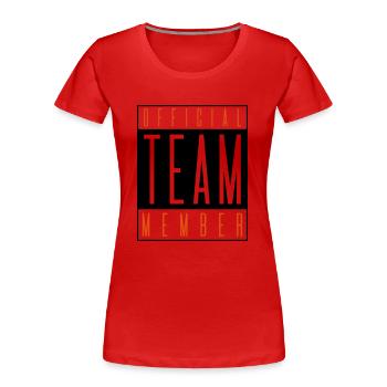 team member official - Frauen Premium Bio T-Shirt - Rot - Vorne - Mia (176cm)
