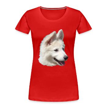Welpe - Frauen Premium Bio T-Shirt - Rot - Vorne - Mia (176cm)