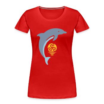 Tribal dolphin - Frauen Premium Bio T-Shirt - Rot - Vorne - Mia (176cm)
