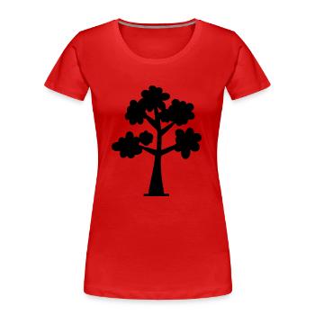 Tree Plant Illustration Drawing Gift Idea - Women's Premium Organic T-Shirt - red - Front - Mia (176cm)