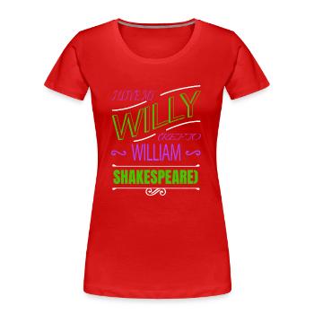 amant féminin citation typographie cadeau d’anniversaire - T-shirt bio Premium Femme - rouge - Devant - Mia (176cm)