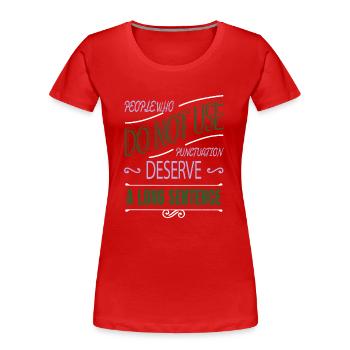 Blagues de blogs Drôle de cadeau École Cool - T-shirt bio Premium Femme - rouge - Devant - Mia (176cm)