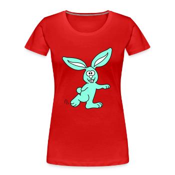 Rabbit | Rabbit | Vectorgraphic 3colors - Women's Premium Organic T-Shirt - red - Front - Mia (176cm)