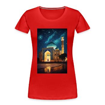 Usbekistan Moschee - Frauen Premium Bio T-Shirt - Rot - Vorne - Mia (176cm)
