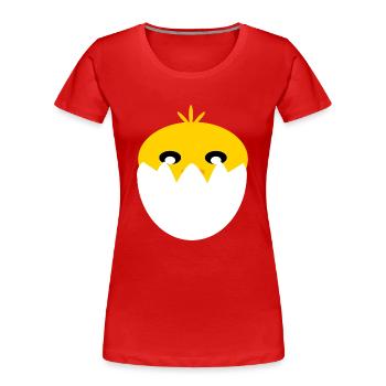Küken aus dem Ei - Frauen Premium Bio T-Shirt - Rot - Vorne - Mia (176cm)