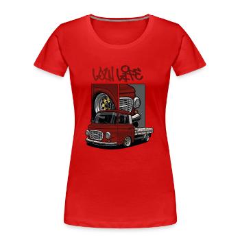 Barkas B1000 // LowLife // Illustration - Frauen Premium Bio T-Shirt - Rot - Vorne - Mia (176cm)