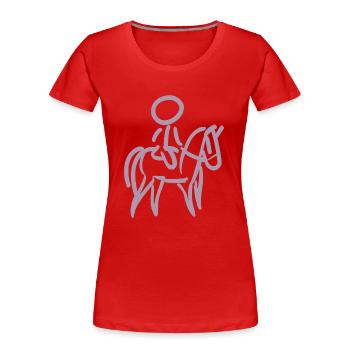Rider on Horse Rider Minimalist Minimalism - Women's Premium Organic T-Shirt - red - Front - Mia (176cm)