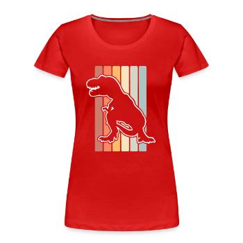 T Rex - Frauen Premium Bio T-Shirt - Rot - Vorne - Mia (176cm)