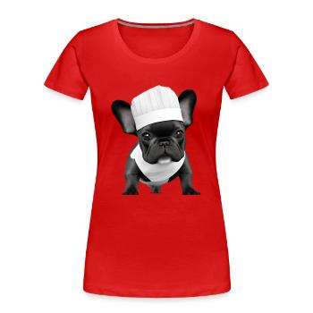 Bulldogge Hunde Hundebesitzer Gastronom Hund Köche - Frauen Premium Bio T-Shirt - Rot - Vorne - Mia (176cm)