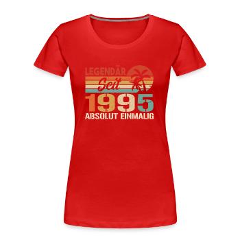 Original 1995 Jahrgang Vintage Geburtstag 1995 - Frauen Premium Bio T-Shirt - Rot - Vorne - Mia (176cm)