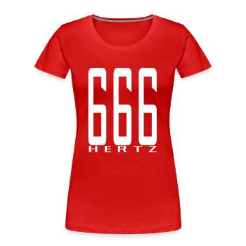 La fréquence de la bête en blanc - T-shirt bio Premium Femme - rouge - Devant - Mia (176cm)