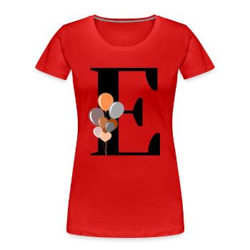 Buchstabe e Geburtstagsballon - Frauen Premium Bio T-Shirt - Rot - Vorne - Mia (176cm)