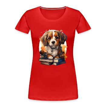 Beagle - Women's Premium Organic T-Shirt - red - Front - Mia (176cm)