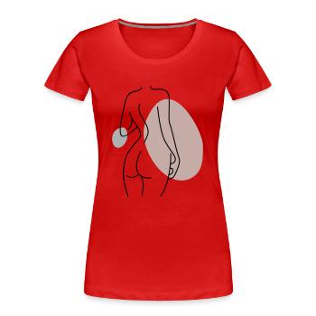 Abstraktes Design Rücken - Frauen Premium Bio T-Shirt - Rot - Vorne - Mia (176cm)