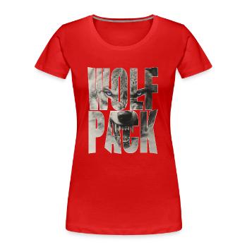 Wolf Pack - Women's Premium Organic T-Shirt - red - Front - Mia (176cm)