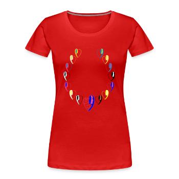 Collier avec message d'amour. - T-shirt bio Premium Femme - rouge - Devant - Mia (176cm)