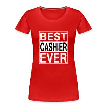 Meilleur cadeau de caissier de tous les temps - T-shirt bio Premium Femme - rouge - Devant - Mia (176cm)
