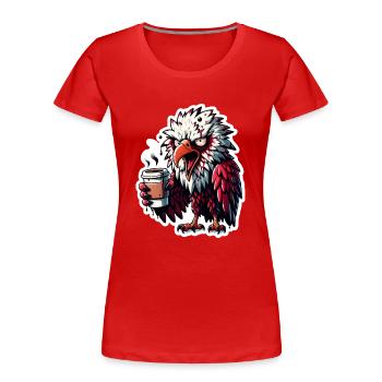 Geier als Morgenmuffel vor dem 1. Kaffee - Frauen Premium Bio T-Shirt - Rot - Vorne - Mia (176cm)