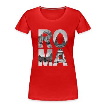 Rome, Italy - Women's Premium Organic T-Shirt - red - Front - Mia (176cm)