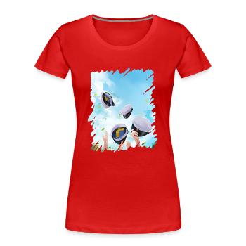 Abschlussfeier 2024 Abiturfeier - Frauen Premium Bio T-Shirt - Rot - Vorne - Mia (176cm)