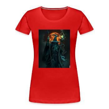 Magier - Frauen Premium Bio T-Shirt - Rot - Vorne - Mia (176cm)