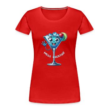 Miss cocktail - T-shirt bio Premium Femme - rouge - Devant - Mia (176cm)