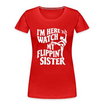 Soutien à sœur Turnerin - T-shirt bio Premium Femme - rouge - Devant - Mia (176cm)