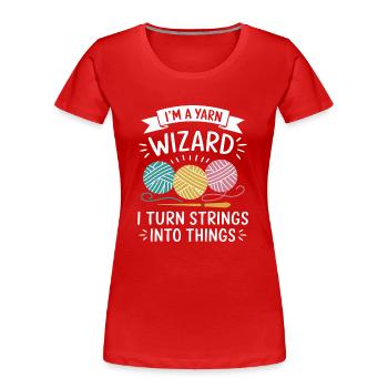 Magic of wool and creativity - Women's Premium Organic T-Shirt - red - Front - Mia (176cm)