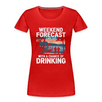 Lac et joie estivale - T-shirt bio Premium Femme - rouge - Devant - Mia (176cm)