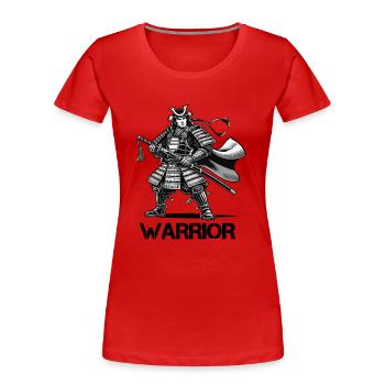 Bande dessinée de samouraï - T-shirt bio Premium Femme - rouge - Devant - Mia (176cm)