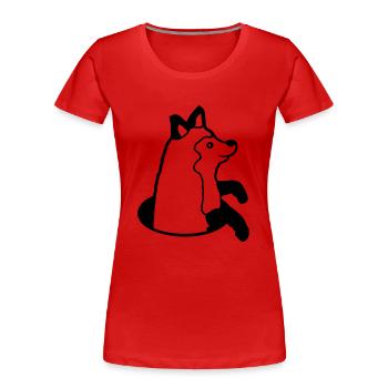 Renard Peeps Drôle Hors Du Trou De Sol Heureux Cool - T-shirt bio Premium Femme - rouge - Devant - Mia (176cm)
