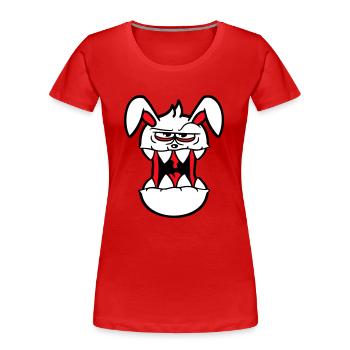 Bunny Monster Evil Cool Halloween Horror - Women's Premium Organic T-Shirt - red - Front - Mia (176cm)