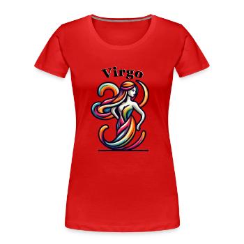 Jungfrau Jungfrau bunt - Frauen Premium Bio T-Shirt - Rot - Vorne - Mia (176cm)