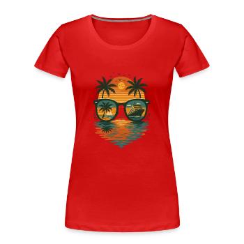 Summer holidays - Women's Premium Organic T-Shirt - red - Front - Mia (176cm)