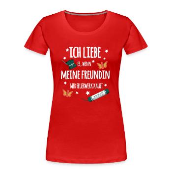 Pyro Partnerschaft - Frauen Premium Bio T-Shirt - Rot - Vorne - Mia (176cm)
