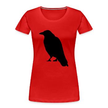 Black Crow oiseau - T-shirt bio Premium Femme - rouge - Devant - Mia (176cm)