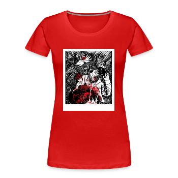 horror 1 - Frauen Premium Bio T-Shirt - Rot - Vorne - Mia (176cm)